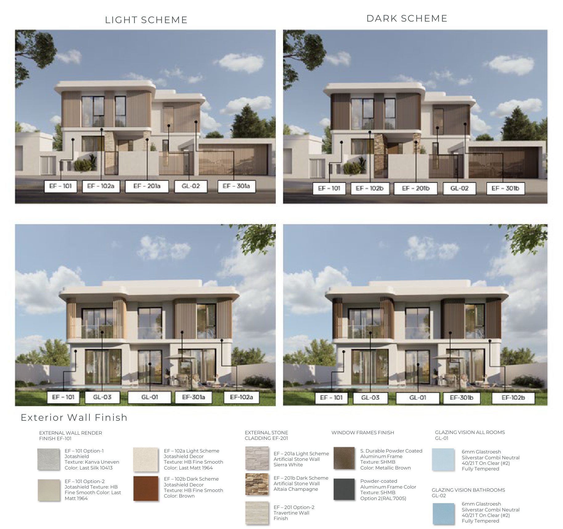 Light and dark exterior schemes